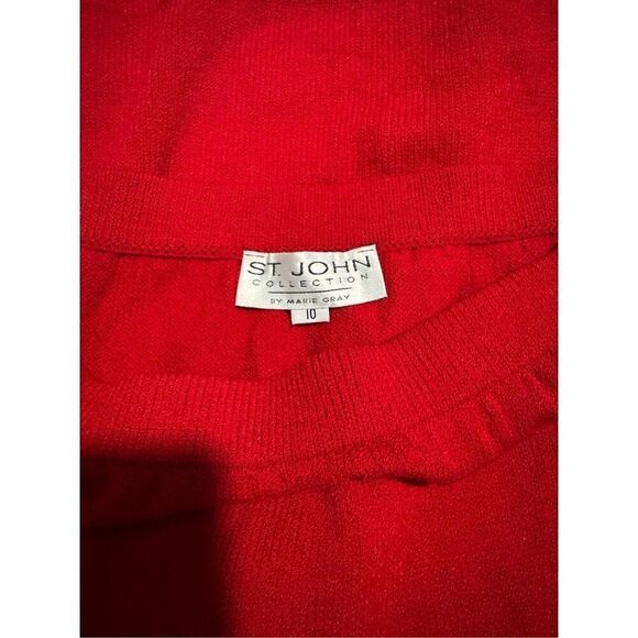 St. John by Marie gray red skirt 10 - Picture 2 of 3